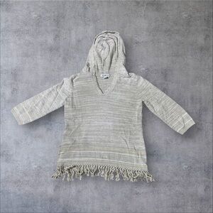 Tommy Bahama women's Anacapa fringe linen blend pullover sweater size medium